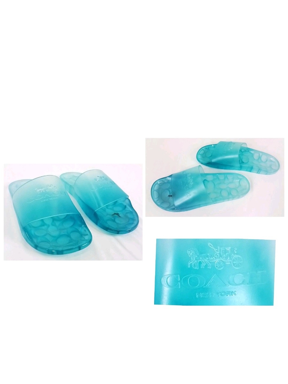 Coach New York Ulyssa Women's Size 7B Jelly Slides Blue. C3068 J21/128 EUC
